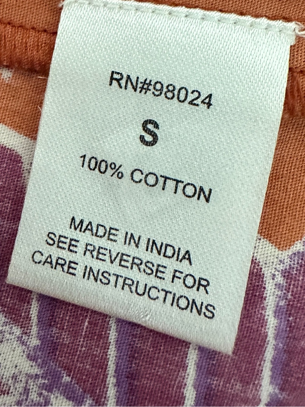 Love The Label Long sleeve, smocked, ruffle shirt. Orange/purple/maroon. Sz Sm - Picture 7 of 7